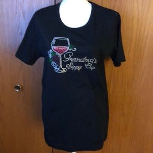 Black rhinestone t shirt